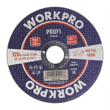 Отрезной диск по металлу PROFI 125х1х22 мм WORKPRO WP406380 ― WORKPRO