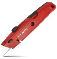 Нож строительный алюминиевый WORKPRO красный WP213009