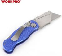 Нож алюминиевый складной общего назначения трапец WORKPRO W011004